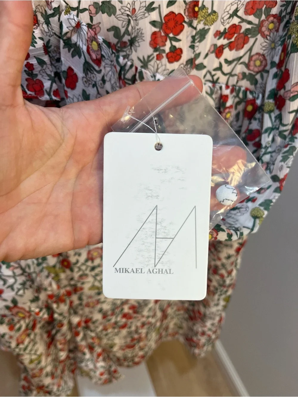 Mikael Aghal floral-print tiered midi dress